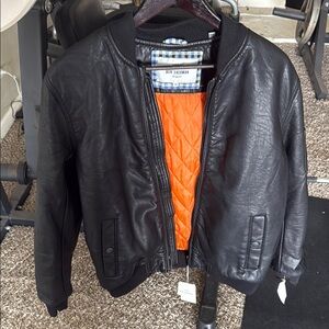 Ben Sherman Black and Orange Bomber Jacket